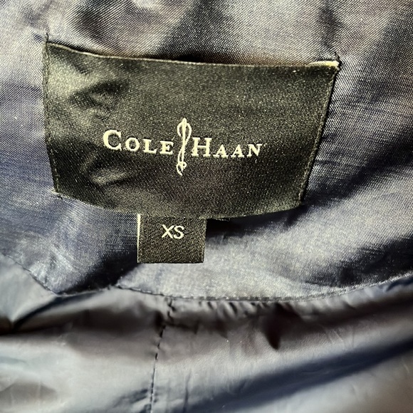 Cole Haan Vest Funnel Neck Hooded Puffer Navy Blue, Size Extra Small - Picture 6 of 8